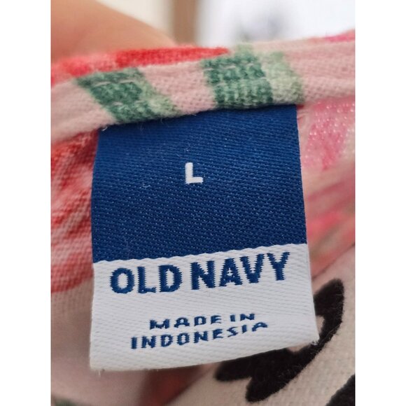 Old Navy Floral Wrap Midi Dress Womens Large Linen Blend Cottage Core Boho - Picture 3 of 5